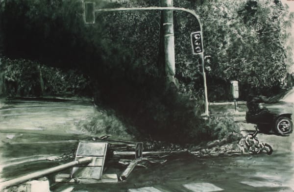 Johans Peñaloza Ensamblaje Territorial n°18, 2020 Acrylic on canvas 75 x 108 cm