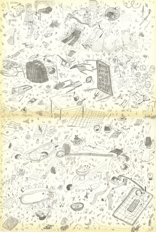 Ulises Mazzucca Rebelión de Camareros, 2018 Graphite on assembled paper 47 x 32 cm