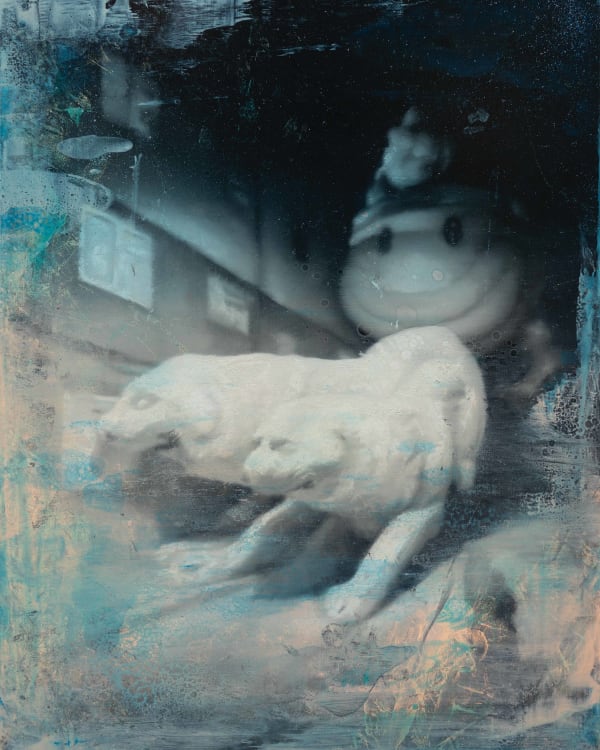 Nelson Hernández Fever Dream (Two Dogs), 2025 Oil on wood 35.4 x 27.8 cm