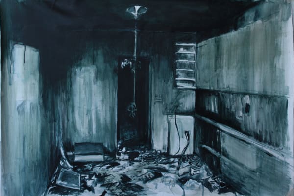 Johans Peñaloza Ensamblaje Territorial n°3, 2019 Acrylic on canvas 76 x 109 cm