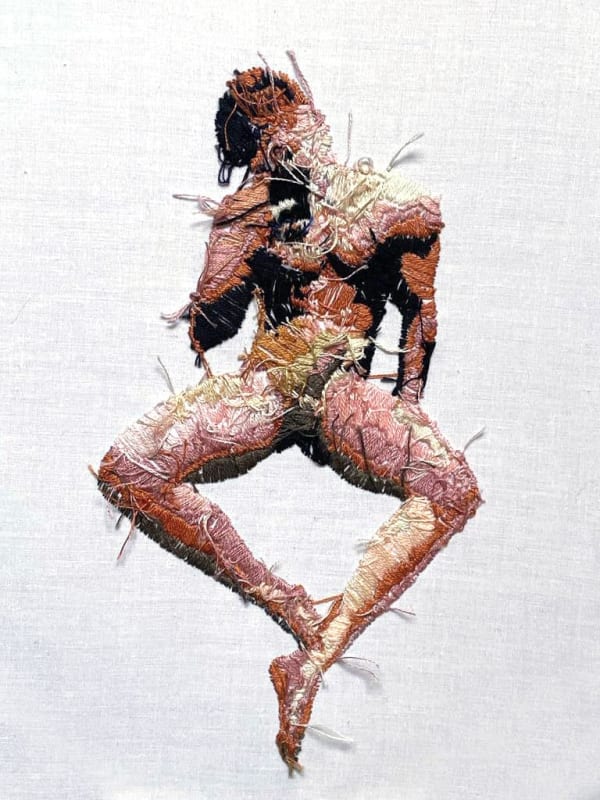 Marino Balbuena Selfie 12, 2023 Hand-embroidery with Mouliné thread on fabric 30 x 30 cm