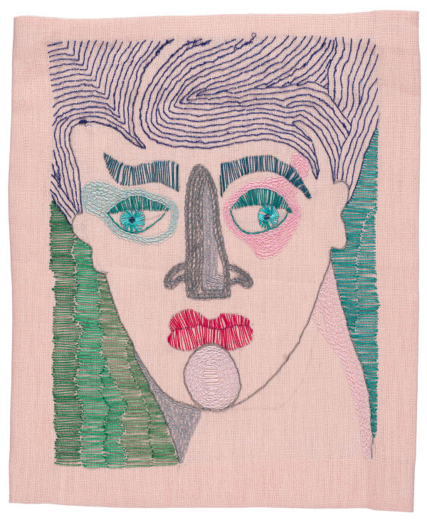 Paloma Castillo Joven, 2021 Hand embroidery with cotton threads on linen 25.6 x 21 cm