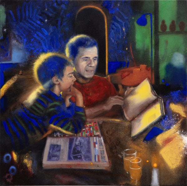 Elías Santis Cierro los ojos y veo mi propia forma, 2023 Acrylic and oil on canvas 40 x 40 cm