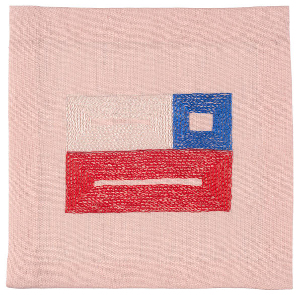 Paloma Castillo Bandera, 2021 Hand embroidery with cotton threads on linen 21.5 x 22 cm