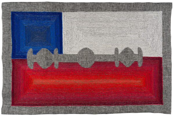 Paloma Castillo Ad Hominem, 2021 Hand embroidery with cotton threads on linen 43 x 65,5 cm