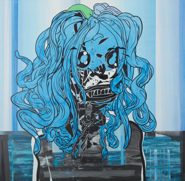 Zhong Wei, Cute Girl with Blue Hair, 2021