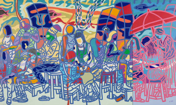 Ajarb Bernard Ategwa, Place of beauty (diptych), 2016