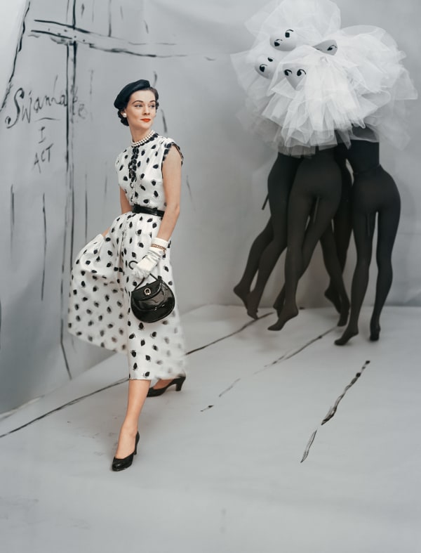 Horst P. Horst, Dress by Mollie Parnis, Background by Marcel Vertes, 1953