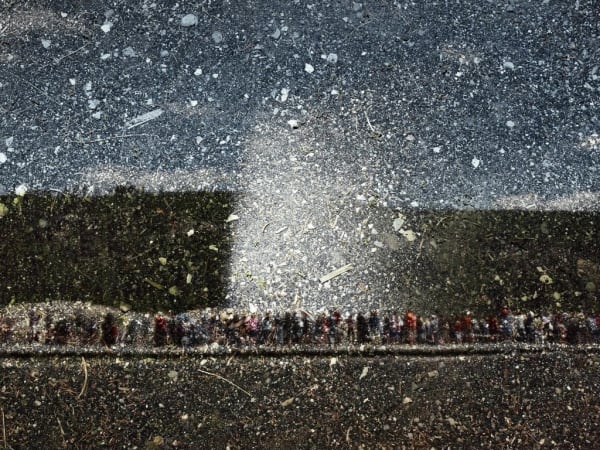 Abelardo Morell, Tent-Camera Image on Ground: View of Old faithful Geyser, Yellowstone National Park, Wyoming, 2011