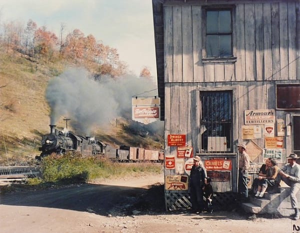 O. Winston Link, General Store at Husk, NC with Train 202, Abingdon Branch, 1956