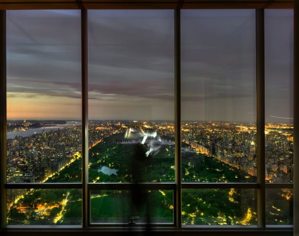 Matthew Pillsbury, Self Portrait Over Central Park at Sunset, One57, 2016