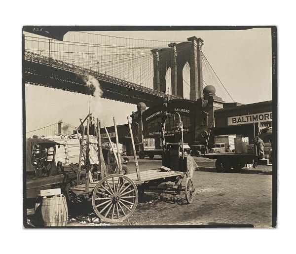 Berenice Abbott WALL STREET: Brooklyn Bridge, Pier 21 Pennsylvania Railroad, Manhattan, March 30, 1937