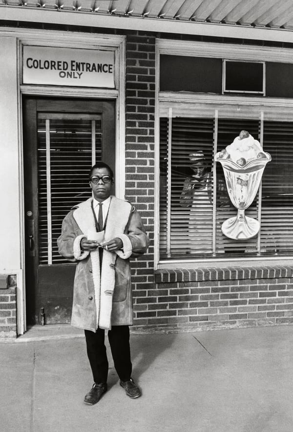 Steve Schapiro, James Baldwin, Colored Entrance Only, Durham, North Carolina, 1963