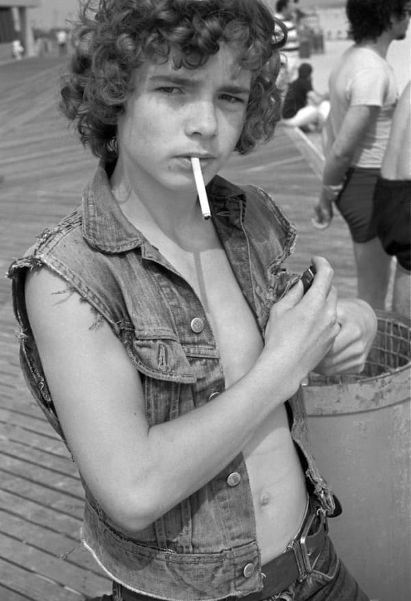 Joseph Szabo, Gary (Charlie) Smoking, Jones Beach, 1976