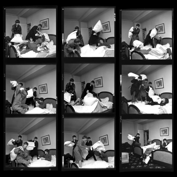 Harry Benson, Pillow Fight Times Nine Contact Sheet, 1964