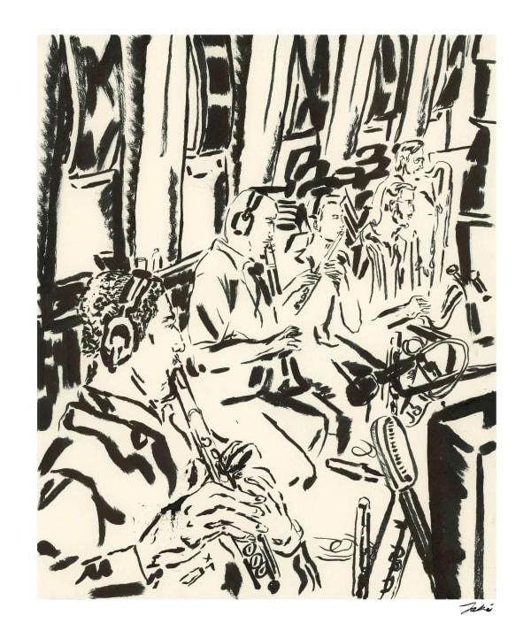 Jaki Doyka, Jacob Scesney, Will Vargas, Tristan Cappel, Jacob Shulman, and Eric Croissant at Evergreen Studios with The Marlonius Jazz Orchestra 7.9.25 (Burbank, CA USA), 2025