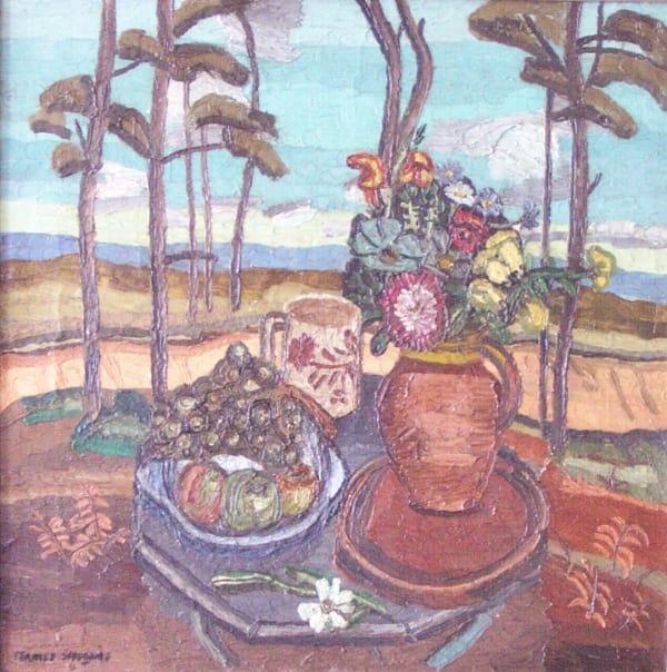 Frances Hodgkins, Untitled [Still Life with Flowers in a Landscape], c. 1929
