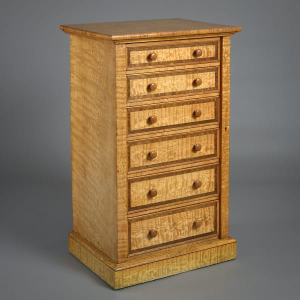 EARLY VICTORIAN HUNGARIAN ASH WELLINGTON CHEST