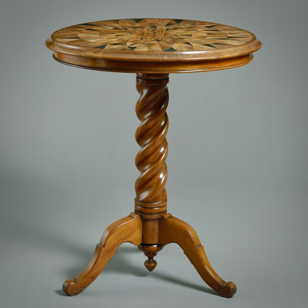 EARLY VICTORIAN SPECIMEN-WOOD AND MAHOGANY CENTRE TABLE
