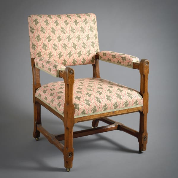 EARLY VICTORIAN OAK ARMCHAIR