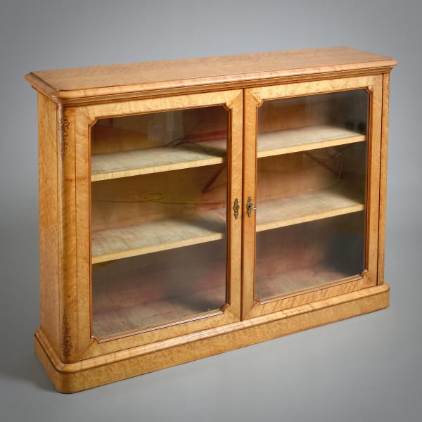 EARLY VICTORIAN BIRDS-EYE MAPLE AND AMARANTH INLAID SIDE CABINET