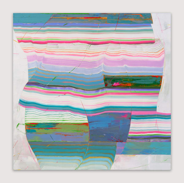 Younghun Kim p22042 - Electronic Nostalgia, 2022 Oil on linen 100 x 100 cm