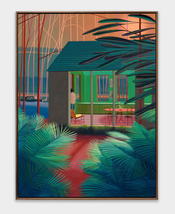 Alfie Caine House Through the Ferns, 2022 Vinyl and acrylic paint on canvas 120 x 90 cm