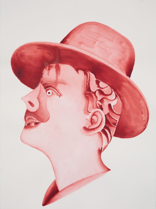 Sebastian Gögel Wahres Gesicht, 2022 Ink on laid paper 76 x 57 cm