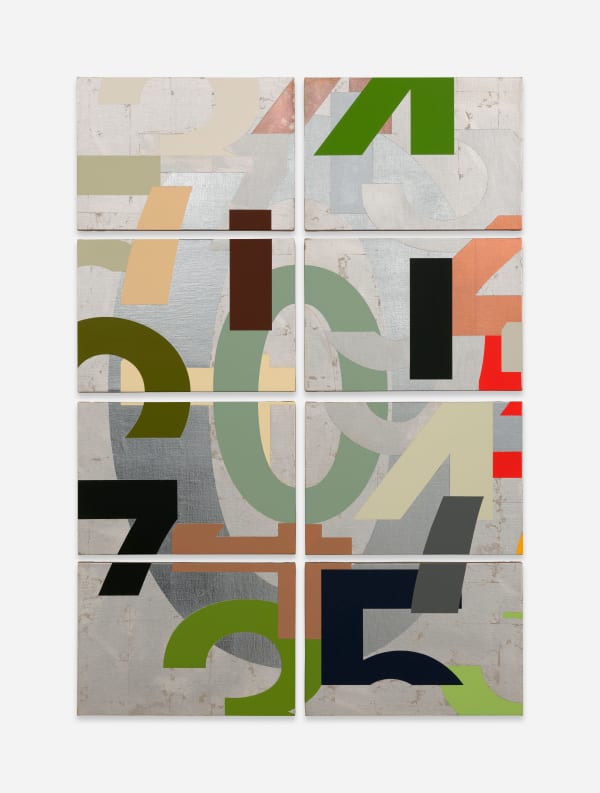 Darren Almond Entropy XI, 2024 Aluminium, copper, silver, gold and acrylic on linen 370.8 x 259.1 cm