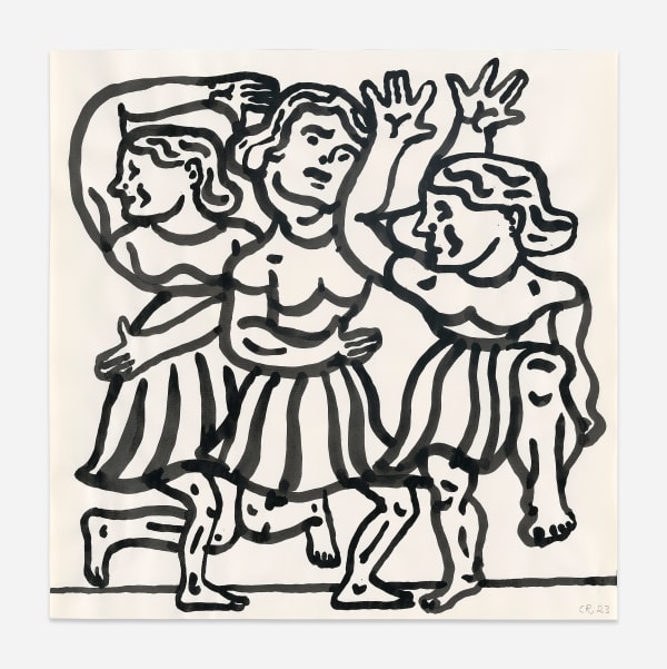 Christoph Ruckhäberle untitled #17, 2023 Ink drawing 50 x 50 cm