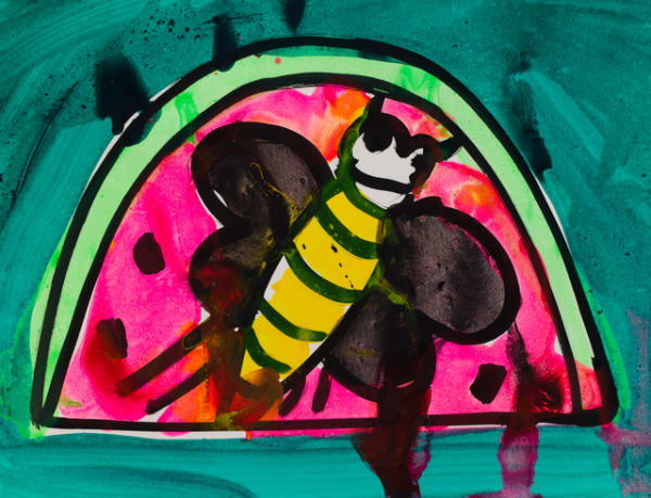 Katherine Bernhardt Untitled, 2018 Acrylic on paper 46 x 61 cm