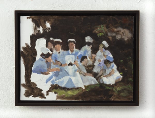 Helena Parada-Kim The gathering (small), 2020 Oil on cardboard 20.5 x 26 cm