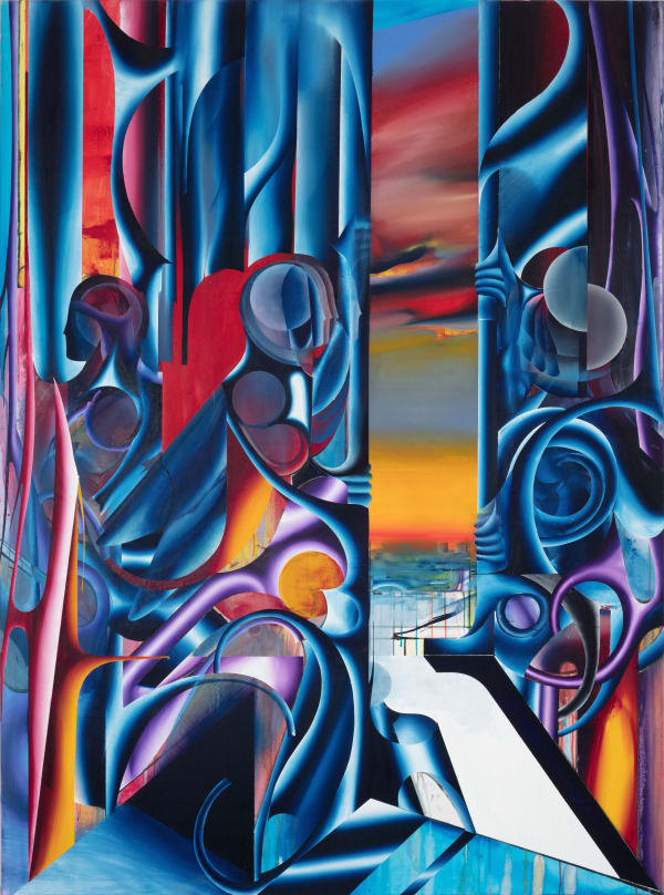 Sebastian Gögel Schleuse, 2022 Oil on canvas 230 x 170 cm