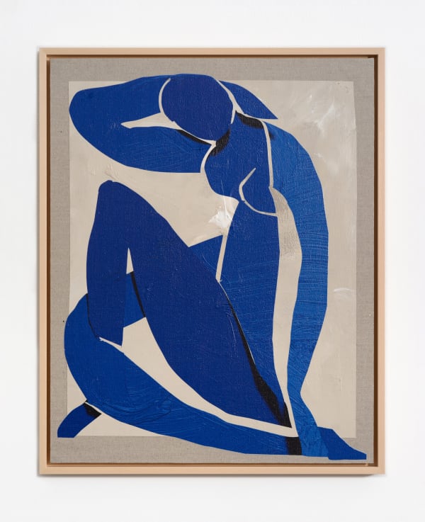 Matthew Stone Blue Nude II Extended (after Matisse), 2024 Acrylic and UV-cured ink on linen board 50.2 x 40.2 cm