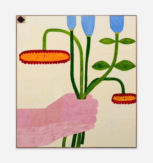 Galina Munroe Jardin familier, 2023 Oil, enamel paint and collage on canvas in artist frame 200 x 180 cm