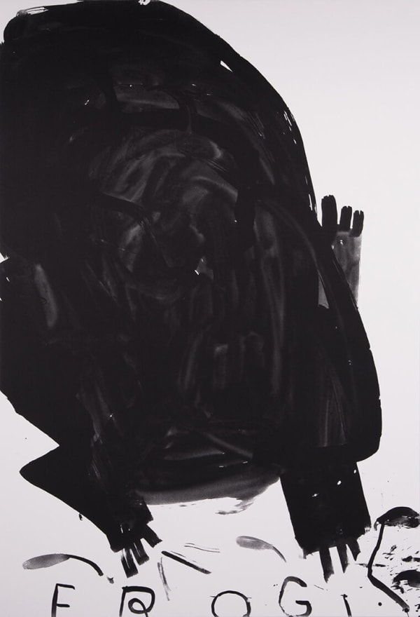 Rose Wylie Frog, black, 2017 Lithograph on off-white somerset paper 86.7 x 58.5 cm