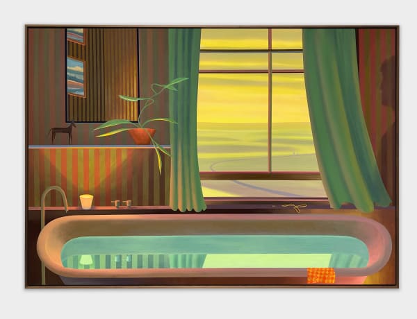 Alfie Caine Bath by Candlelight, 2022 Vinyl and acrylic paint on canvas 120 x 170 cm