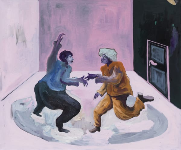 Pierre Knop Dance Duel, 2020 Oil and mixed media on canvas 100 x 120 cm