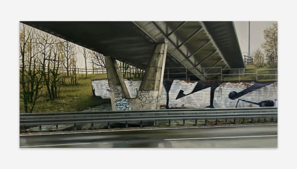 Jen Orpin Shifting The View, 2024 Oil on canvas 30 x 60 cm