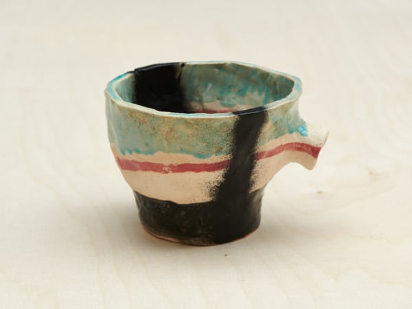 Jenny Brosinski Let Go II, 2021 Spray paint on glazed ceramic 10 x 12.5 x 14.5 cm