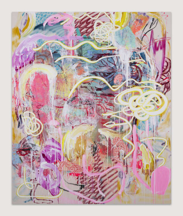 Yun Kyung Jeong A deep weaven, 2022 Acrylic and mixed media on unprimed canvas 180 x 150 cm