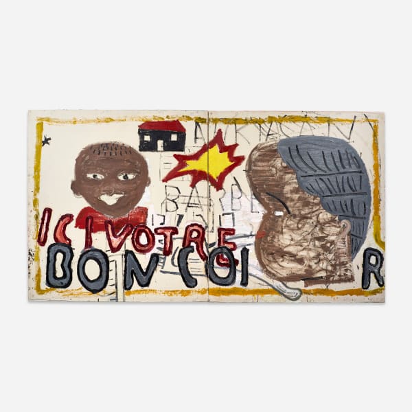 Rose Wylie African Barber Shop Sign, 2016 Oil on canvas 183 x 341 cm