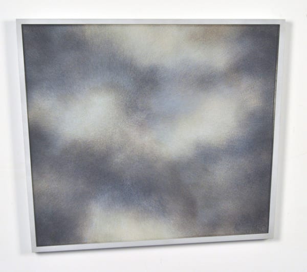 Patrick Coutu Poussières I, 2018 Enamels on glass, mirror, frame in aluminium 40.6 x 45.7 x 2.5 cm