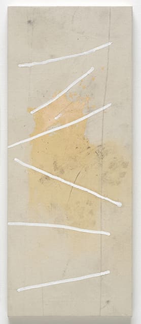 Jenny Brosinski Like catching snowflakes with my tongue, 2019 Oil and dirt on canvas 80 x 32 cm