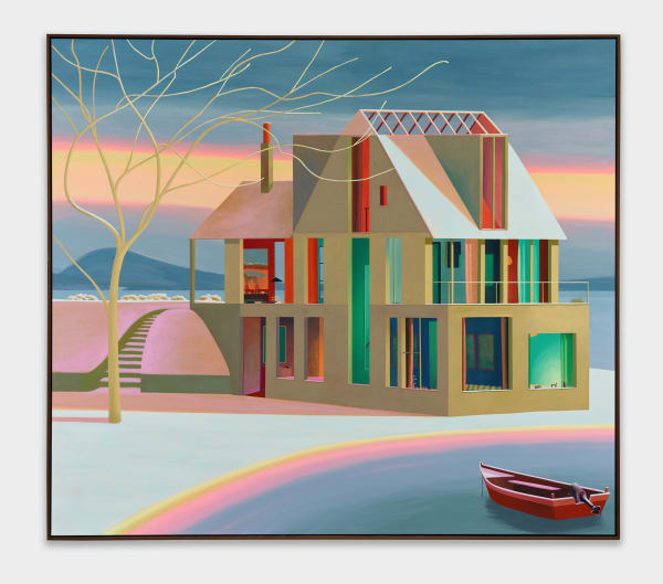 Alfie Caine House on the Peninsula, 2022 Vinyl and acrylic paint on canvas 177.8 x 203.2 cm