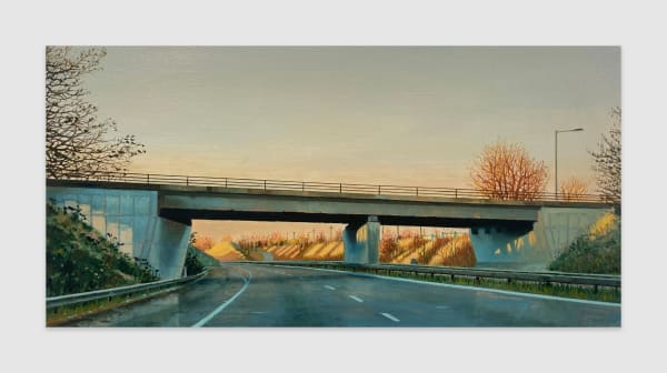 Jen Orpin Look on the Bright Side, 2024 Oil on cradled panel 15 x 30 cm