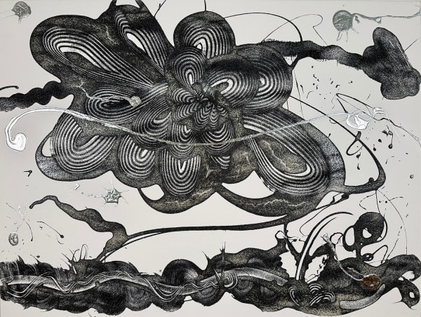 Catherine Howe, Carborundum and Silver Painting (Flower), 2025