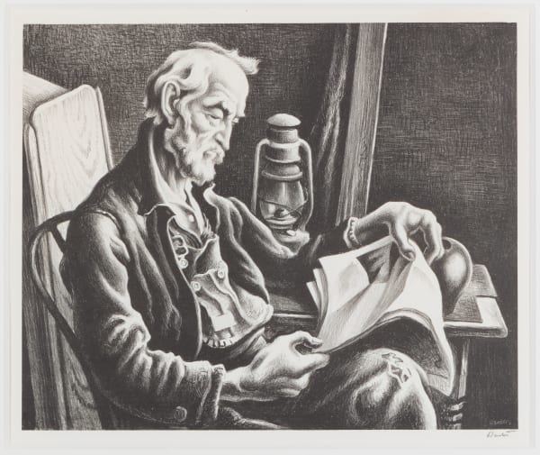 Thomas Hart Benton, Old Man Reading, 1941
