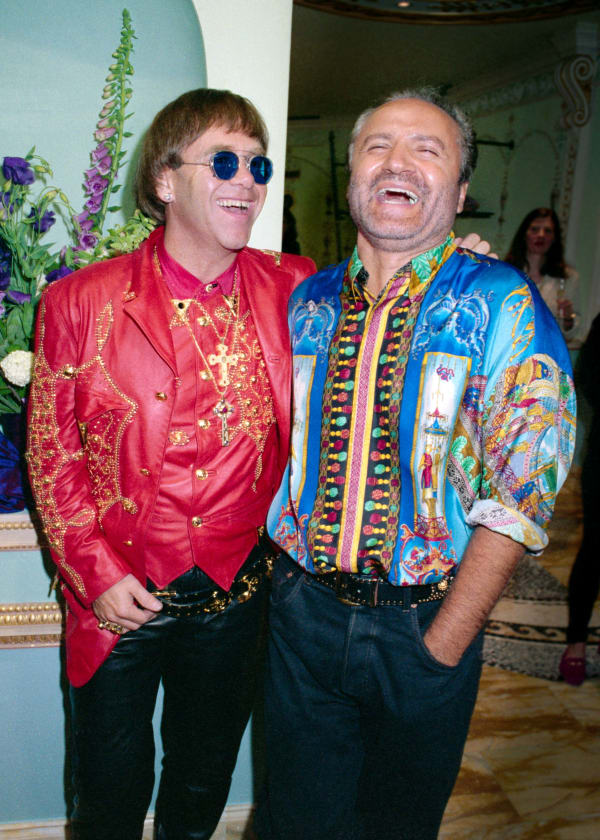 Dave Benett, Elton John and Gianni Versace, 1992, 2022