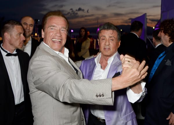 Dave Benett, Arnold Schwarzenegger and Sylvester Stallone, 2014, 2022